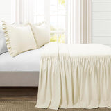 Lush Decor Ruffle Skirt Bedspread Set - 3-Piece Luxurious Farmhouse Bedding