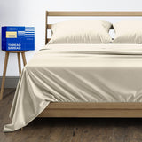 Pure Egyptian Queen Size Cotton Bed Sheets Set (Queen, 1000 Thread Count) Cream Bedding Pillow Cases (4 Pc) Egyptian Cotton Sheets Queen Size Bed- Sateen Sheets - 16 in Queen Deep Pocket Sheets