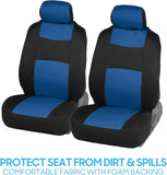 BDK PolyPro Car Seat Covers Full Set in Blue on Black – Front and Rear Split Bench Car Seat Cover, Easy to Install, Interior Covers for Auto Truck Van SUV