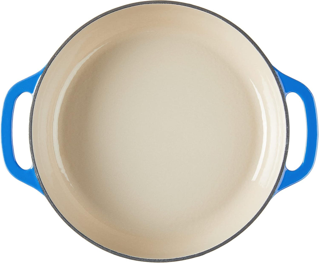 Lodge EC3CC33 Enameled Cast Iron Covered Casserole 3.6 Quart Blue