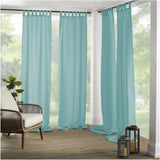 Elrene Home Fashions Matine Weatherproof Tab-Top Indoor/Outdoor Solid Color Curtain Panel for Porch, Pergola, Patio, Deck, 52”W x 84”L, Mineral