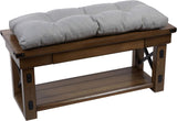 Klear Vu The Gripper NonSlip Tufted Bench Cushion For Indoor Furniture 35 Inches Solid Gray