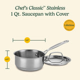 Cuisinart 719-14 Chef's Classic Stainless 1-Quart Saucepan with Cover Silver