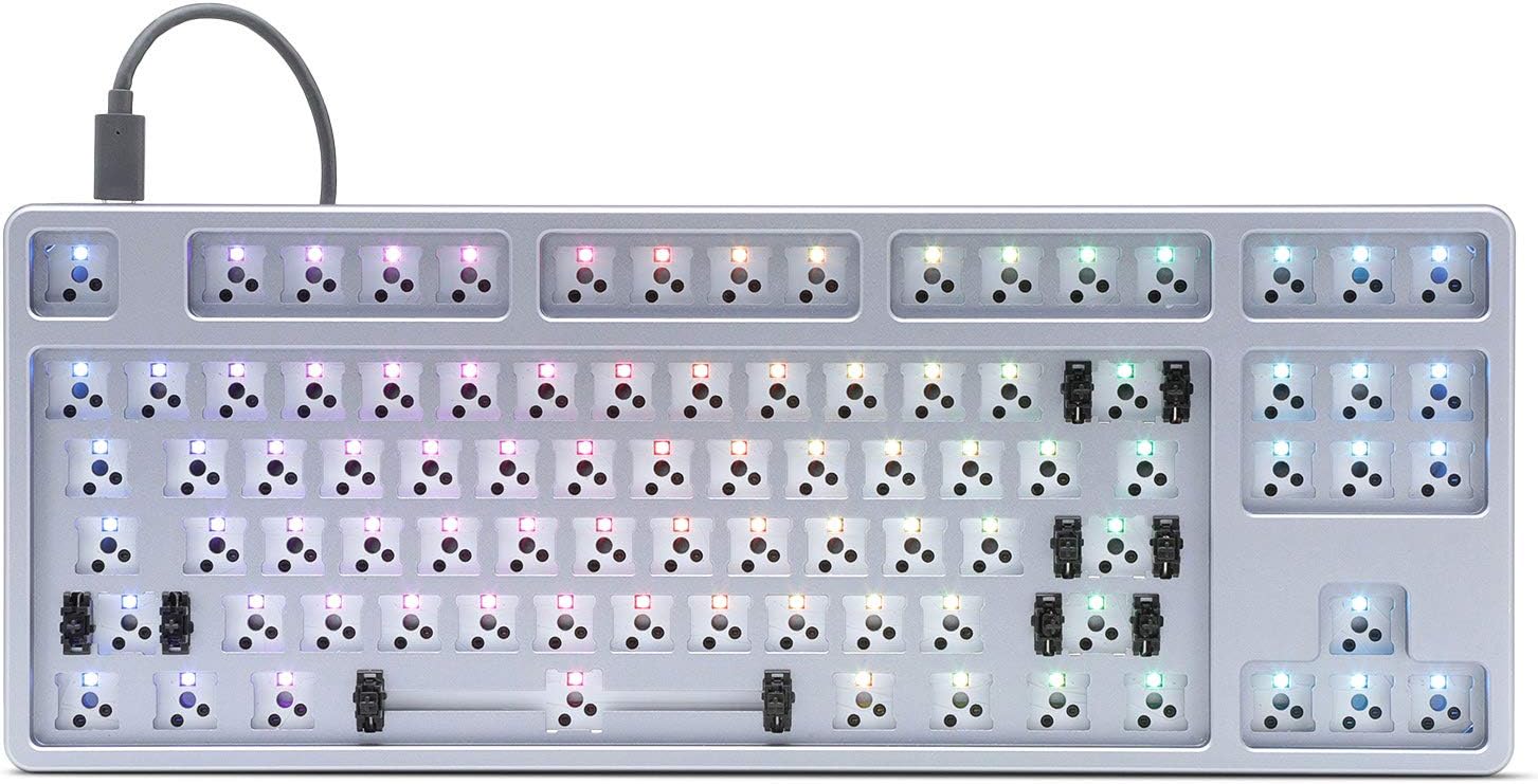 DROP MDX-31831-7 CTRL High-Profile Mechanical Keyboard - Tenkeyless TKL (87 Key) Gaming Keyboard, Hot-Swap Switches, Programmable, Backlit RGB LED, USB-C, Doubleshot PBT, Aluminum (Gray, Barebones)