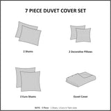 Urban Habitat Queen Duvet Cover Set Cotton Jacquard Tufts FullQueen 88inx92in Brooklyn Ivory 7 Piece