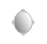 Stonebriar Decorative 11.7" x 10" Oval Antique White Metal Accent Wall Mirror