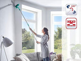 Leifheit Dusty Telescopic Cobweb Duster, Cobweb Brush with Extendable Handle, Broom with Adjustable Angle Joint for Cleaning Corners, 1.3-2.2 m, Blue