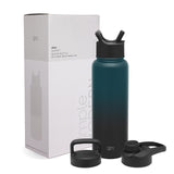 Simple Modern Water Bottle with Straw, Handle, and Chug Lid Vacuum Insulated Stainless Steel Metal Moonlight 40oz