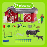 SCHLEICH 72102 Farm World Large Toy Barn and Farm Accessories 27-piece Playset