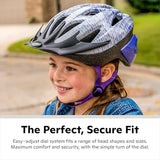 Schwinn Thrasher Kids Bike Helmet for Boys and Girls, Fits Children 50-54" Circumference, Ages 5-8, Lightweight, Removable Visor, CPSC Certified, Child Blue/Purple