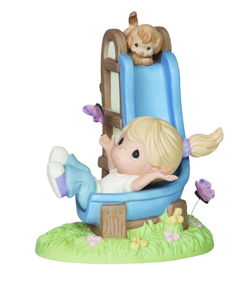 Precious Moments CC159001 2015 Collector's Club IG Kit J Girl and Puppy on Slide Figurine Main image