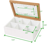 Mind Reader 6-Section Tea Organizer, Teabag Caddy, White