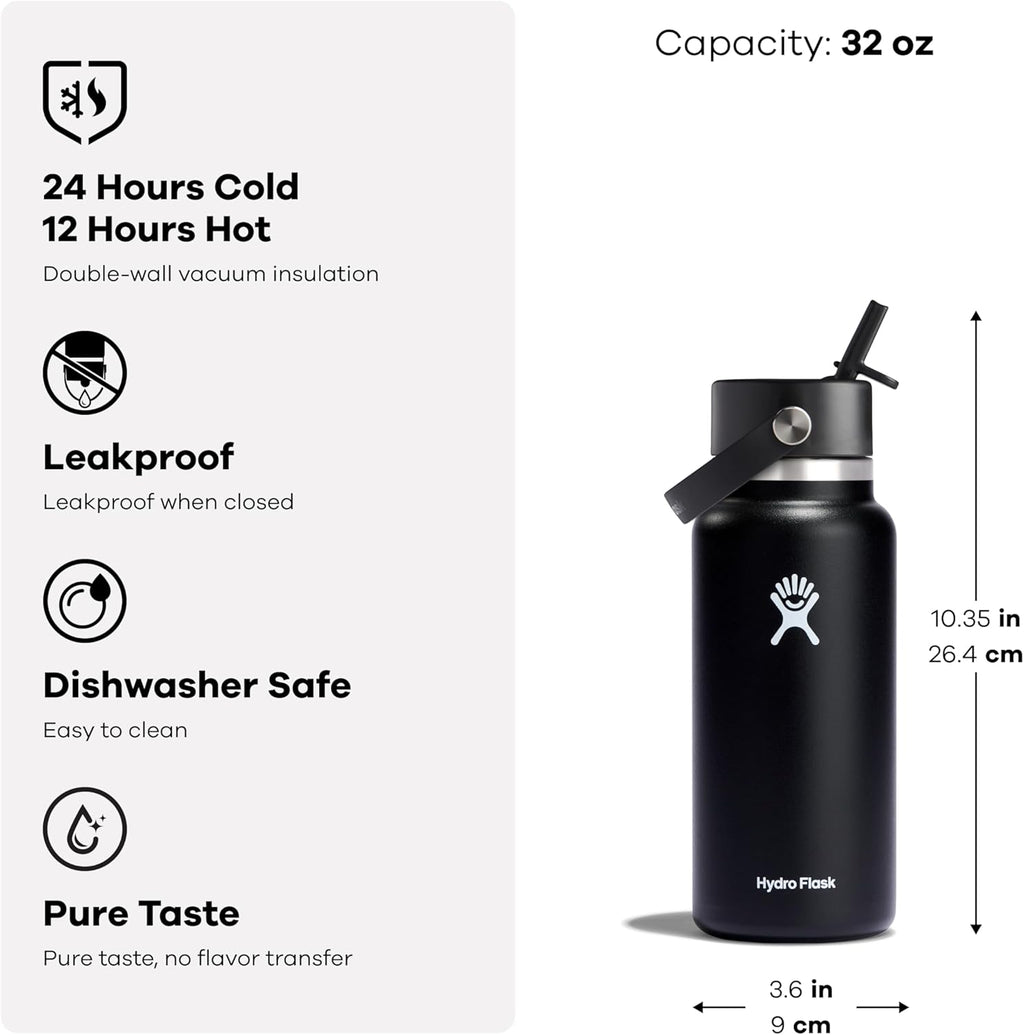 Hydro Flask 32 Oz Wide Flex Straw Cap Botanical Bliss Agave