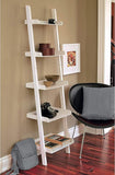 Kiera Grace Providence Hadfield 5 Tier Ladder Shelf Leaning Bookshelf Storage Rack for Home, Office, 18" x 67", White