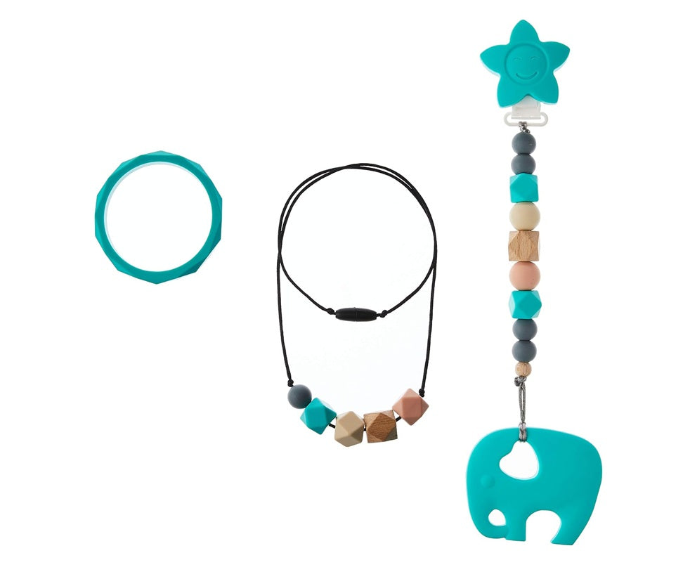 Jambu Beads Miranda Mum and Bub Gift Set - Turquoise Bangle (Pack of 3)