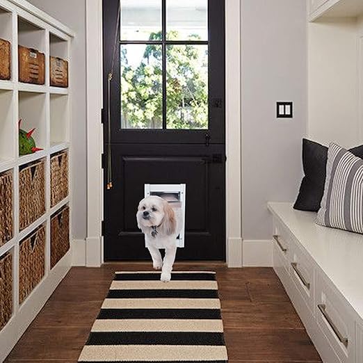 Ideal Pet Products Deluxe Aluminum Pet Door with Telescoping Frame, Medium, 7" x 11.25" Flap Size, White