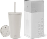 Simple Modern Insulated Tumbler with Lid and Straw | Iced Coffee Cup Reusable Stainless Steel Water Bottle Travel Mug | Gifts for Women Men Her Him |...