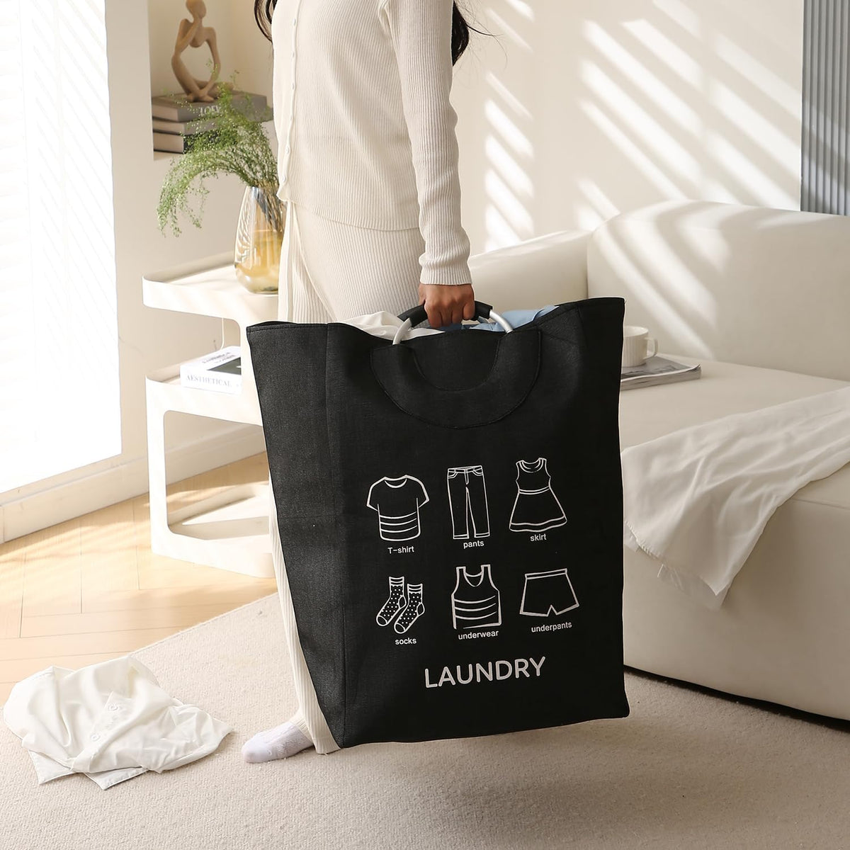 Rectangular Laundry Bag with Handle - MJ053