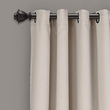 Lush Decor Insulated Grommet Blackout Window Curtain Panels, Pair, 52" W x 108" L, Wheat - Classic Modern Design - Chic Window Decor - Long Curtains For Living Room, Bedroom, Or Dining Room