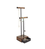 Umbra 299269048 Pilar Jewellery Stand, Black/Walnut