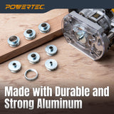 POWERTEC 10 Piece Router Template Bushing Guide Set