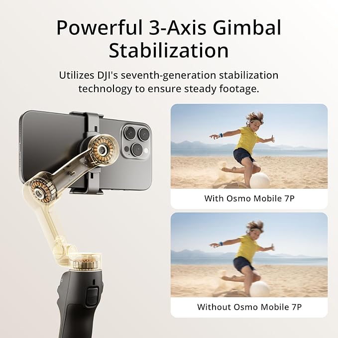 DJI Osmo Mobile 7P - Handheld Flagship Gimbal | 3 Axis Stabilization | 10H Battery Life