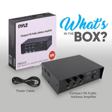 Pyle PMSA20 Compact PA Public Address Amplifier, Multi-Source 1/4’’ Audio/Microphone Inputs (50 Watt)