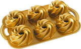 Nordic Ware 88077 Heritage Bundtlette Cakes, One Size, Gold