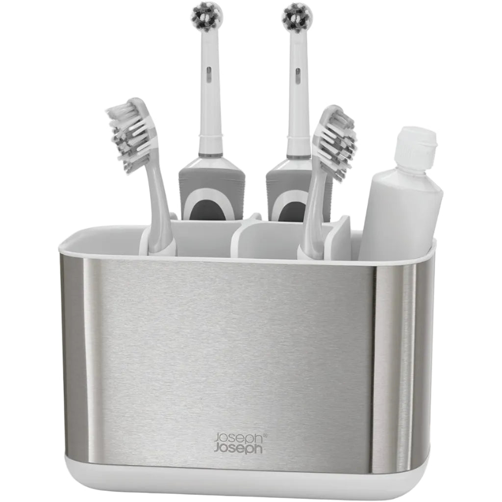 Joseph Joseph 70531 EasyStore Steel Toothbrush Caddy Large White