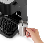 DeLonghi Stilosa Manual Pump Espresso Coffee Machine EC230BK 15 Bar Pump Pressure Traditional Milk Frother Stainless Steel Boiler Black