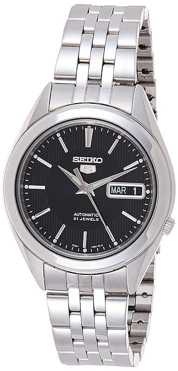 Seiko 5 SNKL23K1 Analog Greyish Black Dial Mens Watch Main image