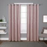 Exclusive Home Curtains Velvet Grommet Top Panel Pair, Blush Pink, 54x84, 2 Piece