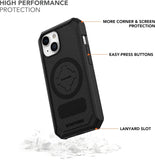 Rokform iPhone 15 Case Rugged Series Magnetic Cover With RokLock Twist Lock Drop Tested Armor Black