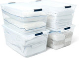 Rubbermaid Cleverstore Clear Plastic Storage Bins with Lids, 95 Qt-4 Pack, 4 Count