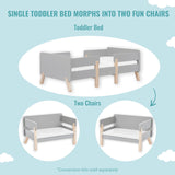 Dream On Me Osko Convertible Toddler Bed Pinewood