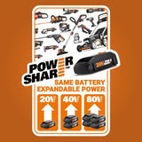 Worx WX550L.9 20V Power Share Axis Cordless Reciprocating And Jig Saw Tool Only