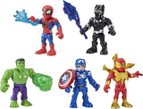 Super Hero Adventures Playskool Heroes Marvel 5-Inch Action Figure 5-Pack, Includes Captain America, Spider-Man, 5 Accessories