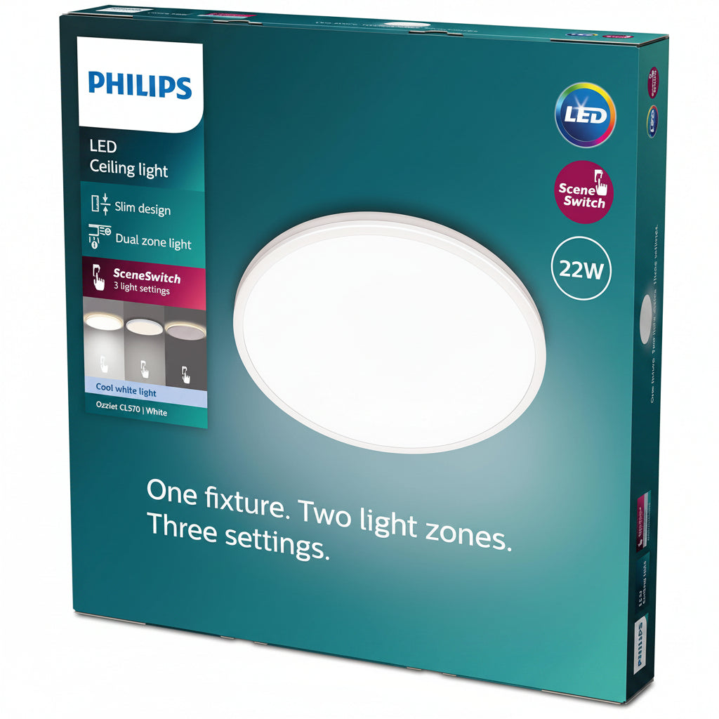 Philips LED Ozziet Linear Ceiling Light 22W White