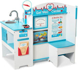 Melissa & Doug Wooden Get Well Doctor Activity Center - Waiting Room, Exam Room, Check-In Area