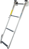 Garelick/EEz-In 19684 Telescoping Transom Ladder, 4-Step, Self-Lock Transom Mount Brackets, Stainless Steel, Rated to 400 Pounds