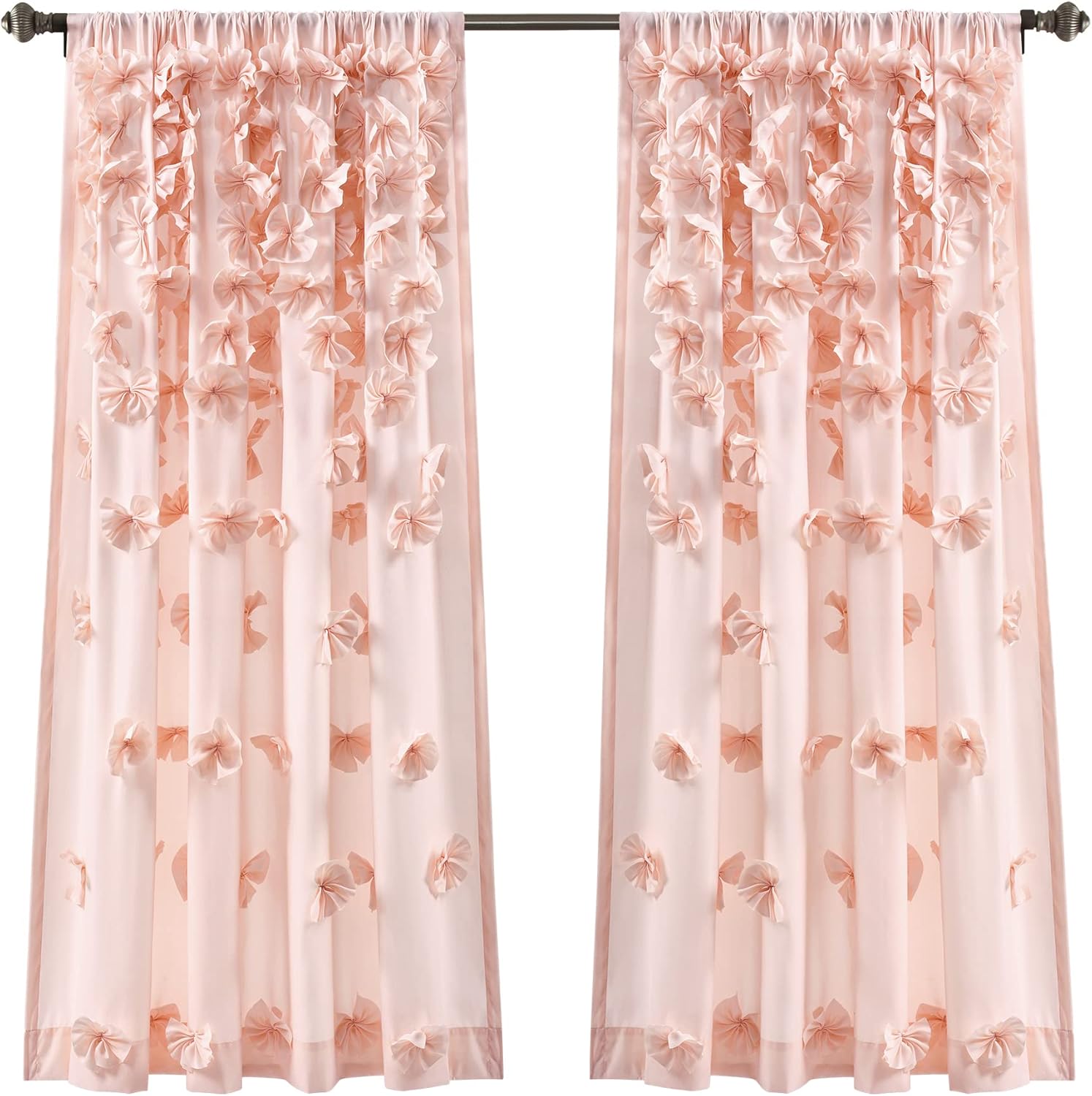 Lush Decor Riley Window Curtain Panel 54in W X 63in L Blush Main image