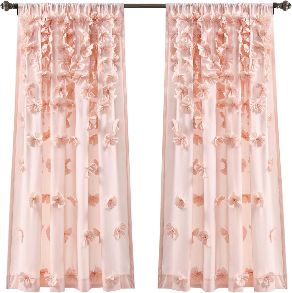 Lush Decor Riley Window Curtain Panel 54in W X 63in L Blush