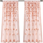 Lush Decor Riley Window Curtain Panel 54in W X 63in L Blush