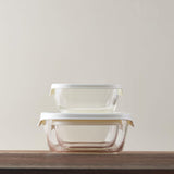 Hario KST-2012-OW Heat Resistant Glass Storage Container Set, Off White (3 Pieces)