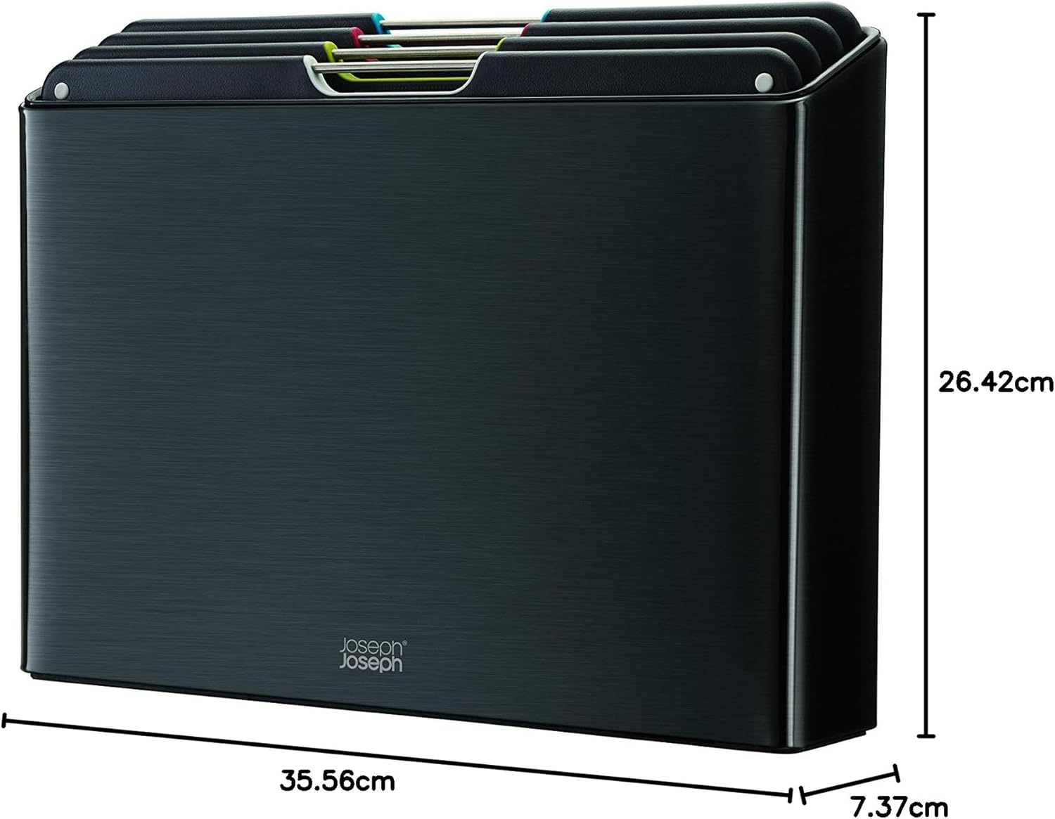 Joseph Joseph 60171 Folio Steel Chopping Board Set Carbon Black 4 Piece