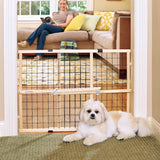 MYPET North States 42" Wide Wood Wire Mesh Petgate: Expands & Locks in Place with no Tools. Pressure Mount. Fits 26.5" - 42" Wide (23" Tall, American Made Hardwood)