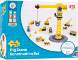 Bigjigs Rail Wooden Big Crane Construction Set (13 Pieces)