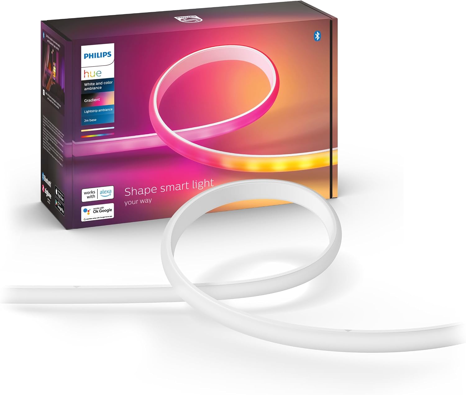 Philips Hue Ambient Gradient Lightstrip Base Kit, 2m, White