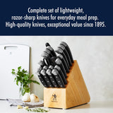 HENCKELS Premium Quality 20-Piece Statement Knife Set with Block, Razor-Sharp, German Engineered Knife Informed by over 100 Years of Masterful Knife Making, Lightweight and Strong, Dishwasher Safe