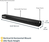 StarTech.com 3ft (1m) Vertical Cable Management Duct with Cover - 0U Open Slot Finger Duct Wire Raceway for 19 Inch Server Rack